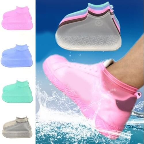 1 Pair Reusable Non-slip Rain Outdoor latex shoe cover rainy day waterproof thickening non-slip wear foot cover