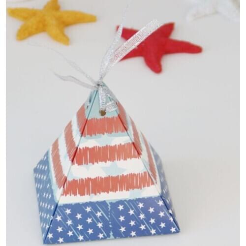 10pcs/lot Pyramid Candy Box Wedding Favor Box And Bags For Wedding Baby Shower Birthday Guests Party Christmas Supplies
