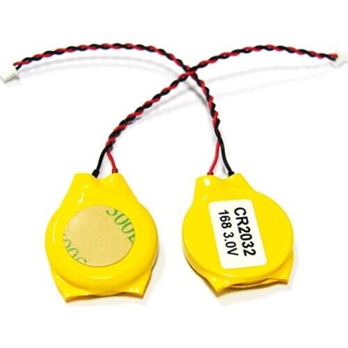 2pcs CR2032 2032 Battery Wire 2pin Laptop Motherboard BIOS CMOS Battery With Wire Disassemble Battery Accessories& Parts