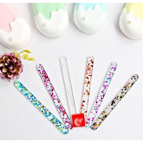 Acrylic Ice Cream Sticks Pop Popsicle sticks DIY Kid Handwork Art Craft stick Ice Mold Home Cake Stick Kitchen Accessories