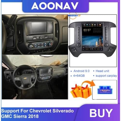 Car Radio Android 9.0 Auto Video Stereo Receiver For Chevrolet Silverado GMC Sierra 2018 GPS Navigation Multimedia MP3 Player
