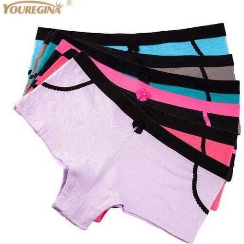 Calcinha Boyshorts Women Underwear Panties Briefs Cotton Short Ladies Panties Female Intimates 6 pcs/lot