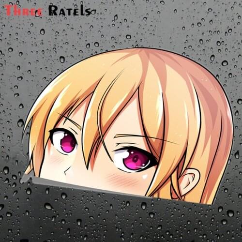 FC256 3D Funny Erina Nakiri Anime Peeker Car Stickers On Motorcycle Suitcase Home Decor Phone Laptop Covers DIY Vinyl Decal