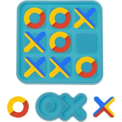 Handmade Game with Board Resin Mold Classic Tic Tac Toss Game Board Resin Casting Mold Game Fun Art Crafts