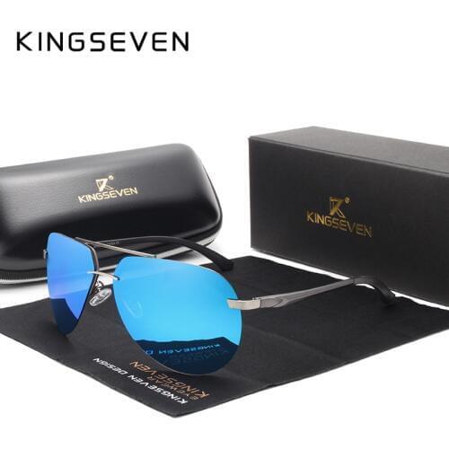 KINGSEVEN Aluminum HD polarized aviation Sunglasses Women Men Driving sun Glasses Vntage oculos de sol
