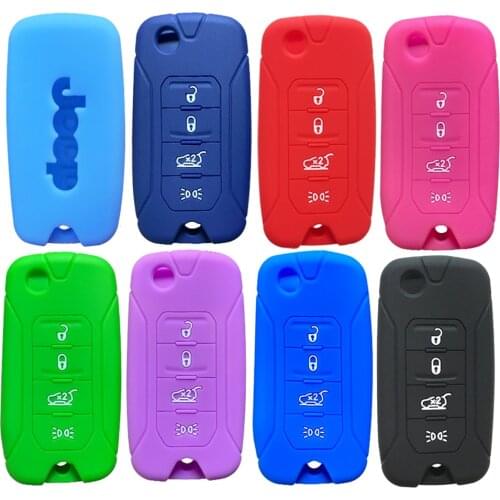 Key Cover Cap for Jeep Renegade Patriot Liberty 2016 Key Bag 4 Button Remote Car Key Cover Interior Accessories Flip Key