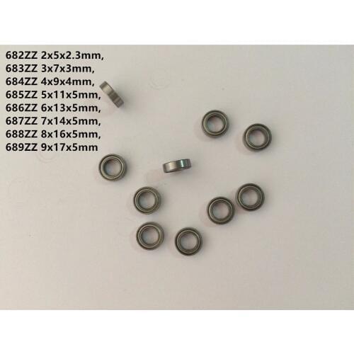 10pcs 682ZZ 683ZZ 684ZZ 685ZZ 686ZZ 687ZZ 688ZZ 689ZZ Mini Bearing Metal Sealed Miniature Bearing Ball Bearings