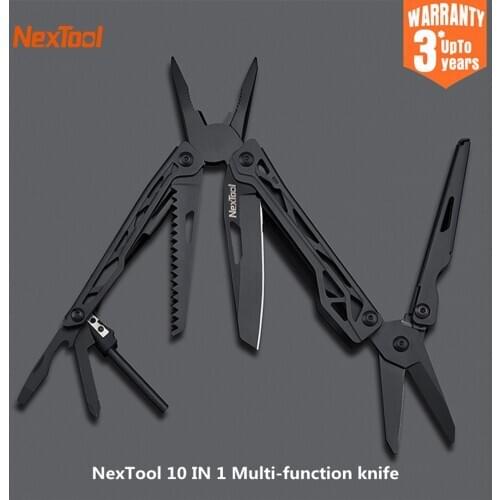 NEXTOOL 10 IN 1 Multifunction Tool Knife Blade Folding Pliers Camping Hiking Stainless Steel Portable Scissors Opener