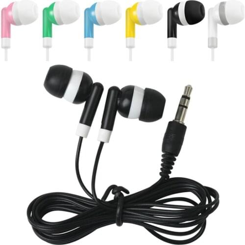 Cheap Colorful Disposable 3.5mm In-Ear Wired Earbuds Earphone for School Library Museum Concert For Bus or Train or Plane
