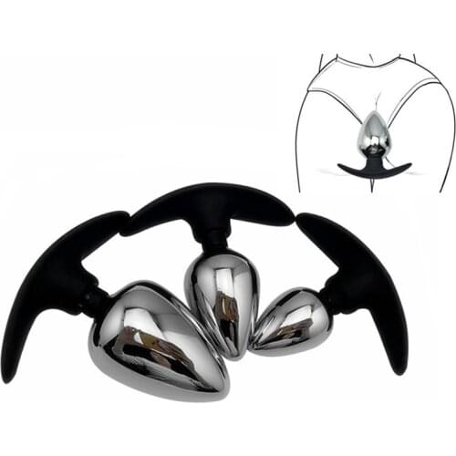 Underwear outdoor small large size metal silicone anal beads butt plug dildo vaginal unisex SM insert sex toy for men women