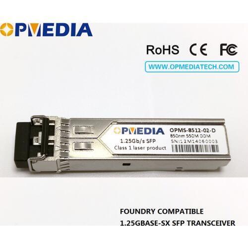 Low price Foundry compatible 1000BASE-SX,1.25G SFP transceiver,850nm 550m, SFP optical module,LC connector,MMF,DDM,GLC-SX-MM