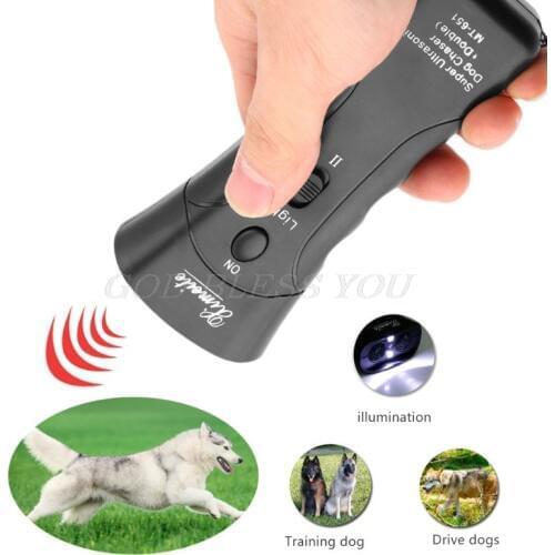New Ultrasonic Dog Chaser Stop Aggressive Animal Attacks Repeller Flashlight Drop Shipping