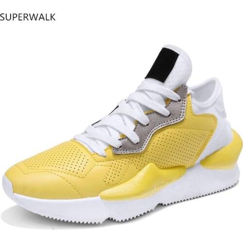 European Station Show Shoes Black Samurai Black and White Casual Shoes Mens Leather Thick Bottom Red Daddy Shoes,Free shipping