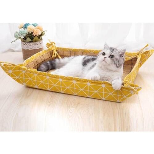 Cooling pad in summer cat bed radiator pets accessories for cat niche pour chat rattan cat nest honden mand beds for small dogs