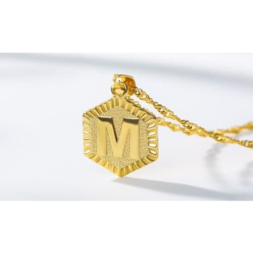 A-Z Letter Necklace Stainless Steel Gold Chain Initial Pendant Necklaces For Women Alphabet Choker Necklace Boho Jewelry Gifts