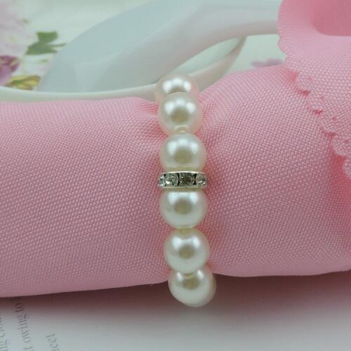 10 pcs pearl napkin rings, napkin buckle napkin holder wedding and the hotel has a diamond napkin ring soft furnishings