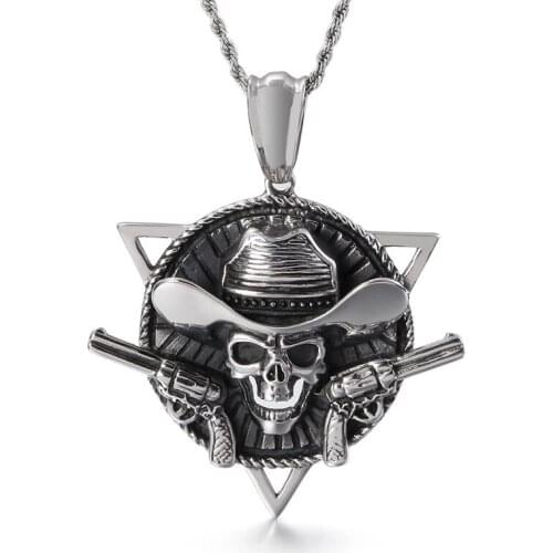 Navy Wind Pirate Captain Personality Accessories Stainless Steel Pendant Mens Titanium Steel Punk Jewelry