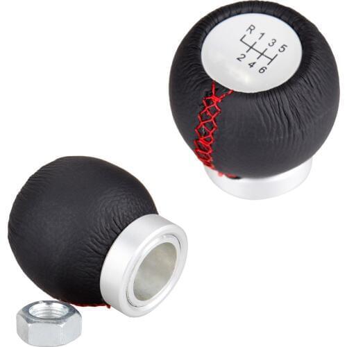 Alloy Leather Manual Car Gear Stick Shift Knob Shifter 6Speed Cap for Toyota