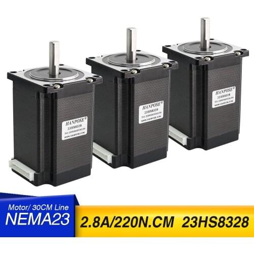 3pcs Nema23 Stepper Motor 2.2N.m NEMA 23 23HS8328 315 Oz-in 57X83MM for 3D printer CNC engraving milling machine