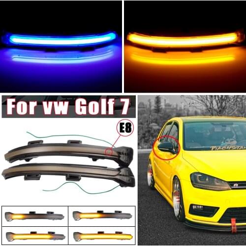 2 Pieces Side Mirror Indicator Dynamic Blinker LED Turn Signal Light for VW Golf 7 MK7 7.5 GTI R Sportsvan Touran L II