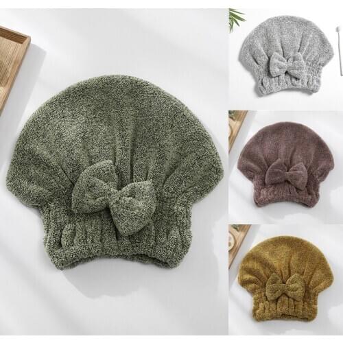 1 Pcs Microfiber Bathing Quick Dry Hair Cap Turban Wrap Towel Hat Bathroom Cute Long Hair Hair-drying Shower Caps