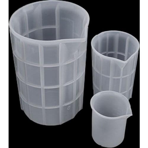 100ml/350ml 750ml Silicone Measuring Cups With Clear Scale Epoxy Split Cup For DIY UV Resin Mold Jewelry Making Tool Kitchen Lab