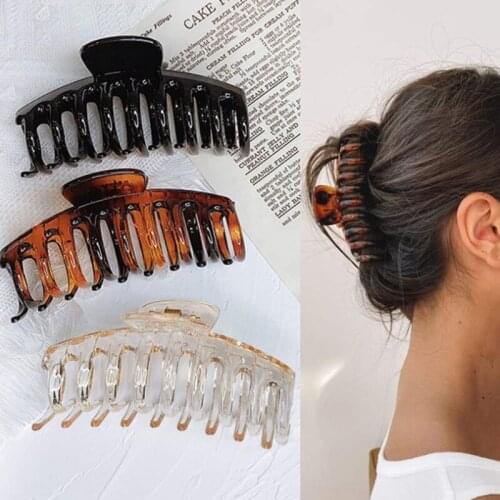 2/4/6Pcs Big Hair Claw Clips Matte Acrylic Plastic Non Slip Strong Hold Banana Jaw Clamp Ponytail Holder Barrette