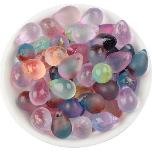 20PC/lot Colorful Water Drop Shape Beads Czech Glass Loose Spacer Beads for Jewelry Making Hairpin Handmade Diy Accessories