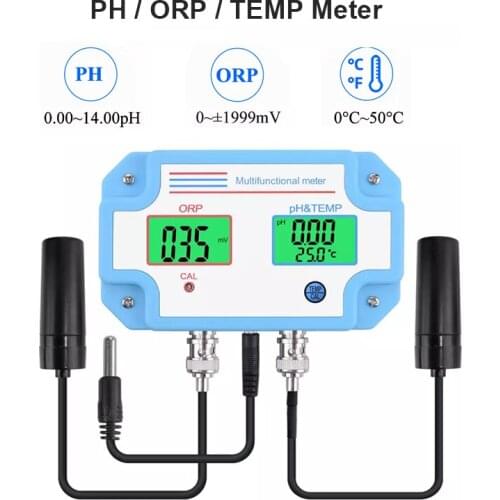 PH-2989 Digital 3 in 1 PH ORP TEMP Monitor Meter Drink Water Quality Tester Analyzer for Aquarium Swimming Pool with Backlight