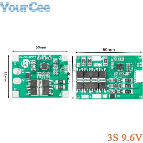 3S 9.6V 10.8V 18650 3 Cells BMS PCB Lithium Iron Phosphate Battery Protection Board Module with Equalizing Startable
