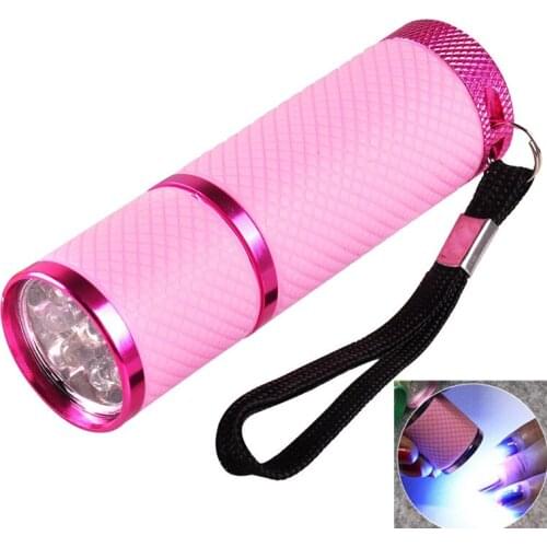 4 Colors 9 LEDs Portable Nail Dryer For Nail Gel Polish Handheld Mini UV Lamp Lights Flashlight Fast Drying Cure Manicure Tool