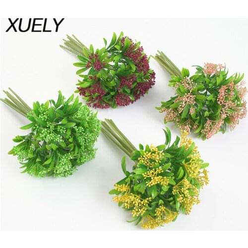 7pcs/Lot plastic mangosteen bouquet artificial plants for home decor fake flowers wedding fake flowers wedding DIY vase decor