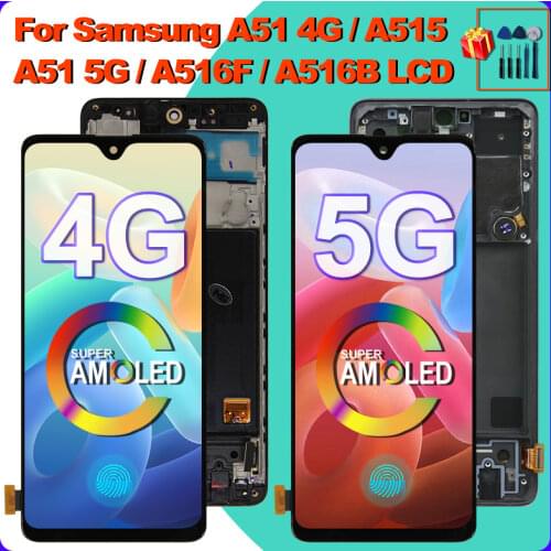Super AMOLED For Samsung Galaxy A51 LCD A515F SM-A515F/DS A515F/DS A515F Display Touch Screen Digitizer For Samsung A515 Display