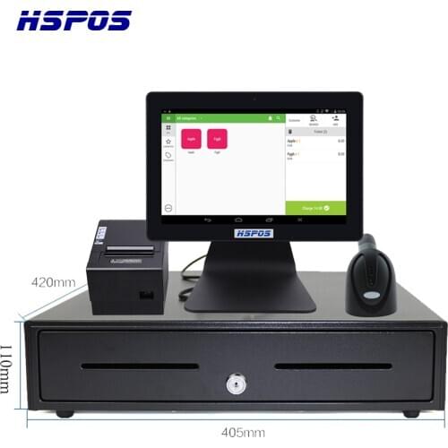 Android POS Machine with Free Android Pos system with 80mm Thermal Pirnter with Cutter &Bluetooth Scanner HS-ST121D-B
