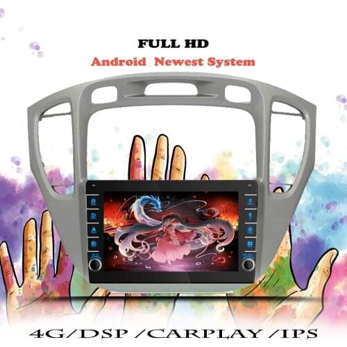 2din Android 10 Car Radio Player For Toyota Highlander 1 XU20 2001 2002 2003 2004-2007 Multimedia Video Audio GPS Navigation DVD