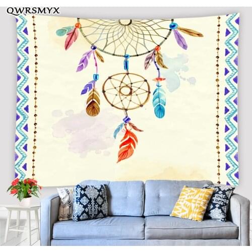 Bohemian Hand Painted Watercolor Dream Catcher Tapestry Art Wall Hanging Living Room Bedroom Decor Wall Aesthetic Tapestries