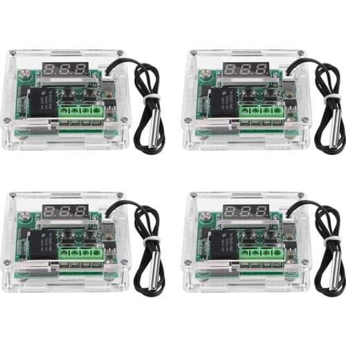 4PCS W1209 DC Digital Temperature Controller Module Electronic Temperature Temp Control Module Switch with Acrylic Case