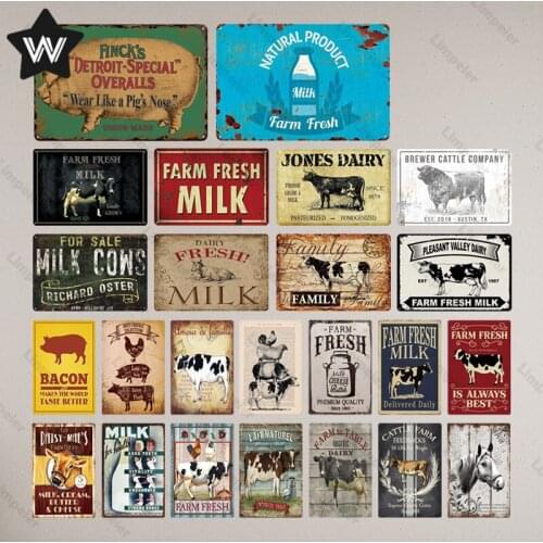 Farm Fresh Vintage Beer Metal Plaque Sign Bar Home Wall Decoration Signs Retro Metal Poster Tin Sign Man Cave Pub Kitchen Plates