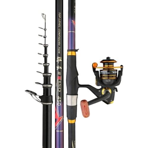 3# Rock Fishing Rod Super Light Carbon Long Section Big Ring Sea Fishing Rod Hand Pole Dual-Purpose 3.6m-8.0m