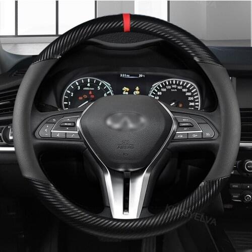 Carbon Fiber Leather Non-slip breathable Car steering wheel cover for Infiniti Q50 Q50S Q50L G37 G25 QX70 FX35 Auto Accessories