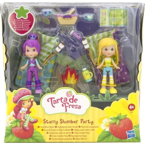 Hasbro Strawberry Doll Camping Strawberry Shortcake Starry Slumber Party Anime Figures Doll Collect Toy Girl Baby Doll