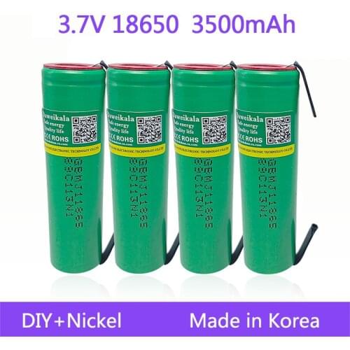 18650 battery 3.7V 3500mAh 18650 Lithium Rechargeable Battery For battery pack for 18650 battery+DIY Nickel