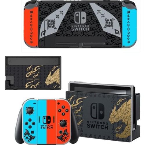 Monster Hunter Rise Screen Protector Sticker Skin for Nintendo Switch NS Dock Charger Stand Holder Joy-con Controller Vinyl