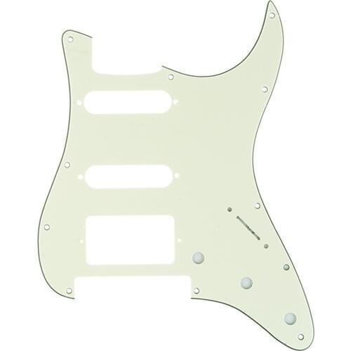 Musiclily Pro 11-Hole Strat HSS Guitar Pickguard for American/Mexican Fender Stratocaster Floyd Rose Bridge Cut, 3Ply Ivory
