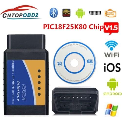 OBD2 ELM327 V1.5 OBD2 Scanner ELM 327 Bluetooth/Wifi OBD Car Diagnostic Tool For Android /IOS/Windows OBD II Code Reader 12V Car