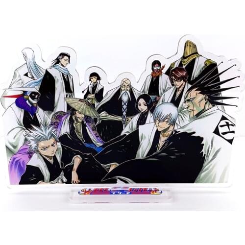 Bleach Gotei 13 Shunsui Soi Fon Byakuya Hitsugaya Kenpachi acrylic stand figure model plate holder cake topper anime