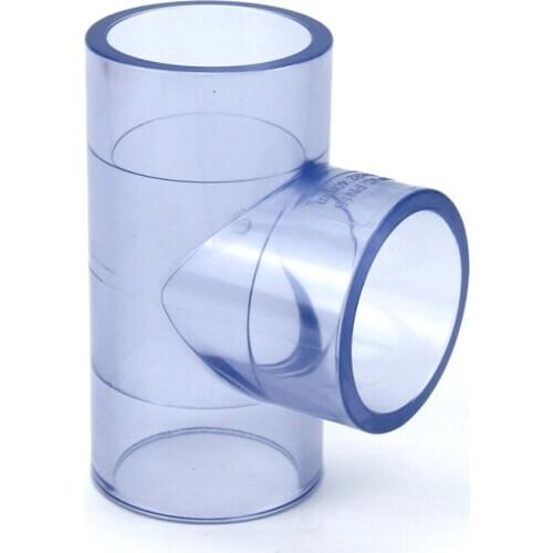 Transparent Tee Connector Aquarium Fish Tank DIY Tools Garden Irrigation UPVC Joint Water Pipe Connectors 1 Pcs