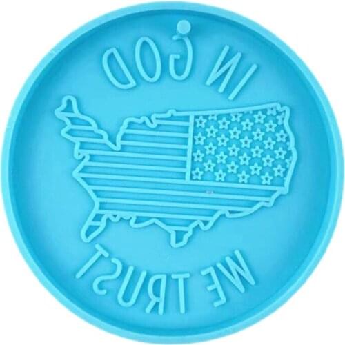 DIY American Map Flag Keychain Epoxy Resin Mold Jewelry Pendant Silicone Mould 2021