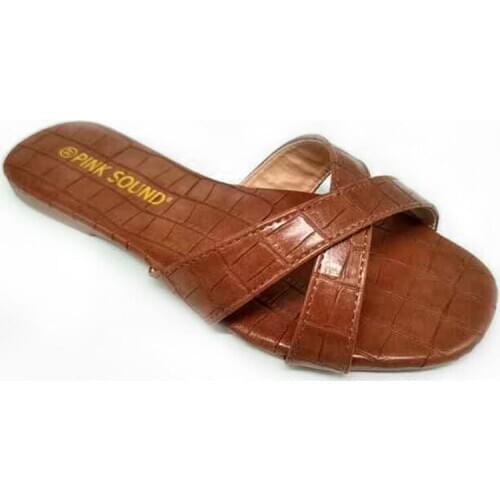 Womens Slides Shoes Fashion Leather Solid Colored Summer Outside Flat TPR Soled Slippers Large Size 37-41