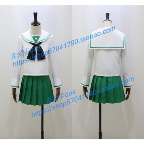 Girls und Panzer Oarai Girls High School Sailor School Uniform Skirt Suit Girls Party Adult Daily Women Dress Cosplay Costume
